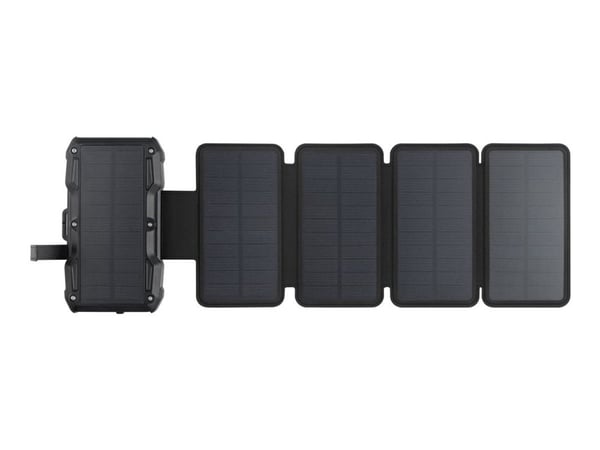 Sandberg Solar PowerBank - Trådlös laddningsplatta/soldriven powerbank - 5-panel - 27000 mAh - 99.9 Wh - 22.5 Watt - 1.67 A - PD/PPS 3.3 - 2 utdata...