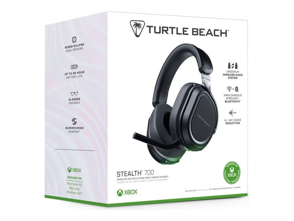 Turtle Beach Stealth 700, Langallinen, 20 - 20000 Hz, Pelaaminen, 802 g, Kuulokkeet, Musta, Harmaa