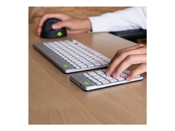 R-Go Numeric keyboard Compact break - Tastegruppe - trådløs - Bluetooth 5.0 - hvit