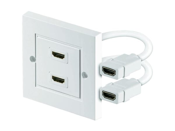 Goobay 51723, 2 x HDMI, Valkoinen, 86 mm, 86 mm, 1 kpl, Muovipussi