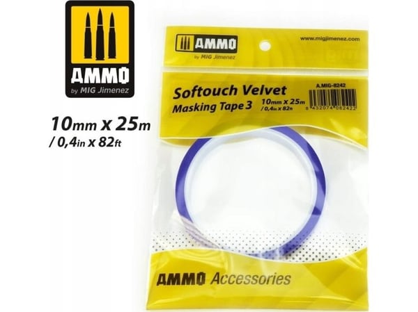 Vallejo Ammo: Softouch Velvet Masking Tape 3 (10 mm x 25 m)