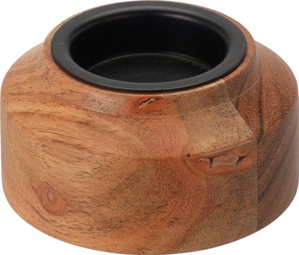 Home Styling Collection Świecznik z drewna akacjowego, 8 x 4 cm Home Styling Collection Świecznik z drewna akacjowego, 8 x 4 cm