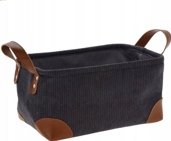 Home Styling Collection oppbevaringskurv i fløyel med håndtak 30 x 20 x 15 cm