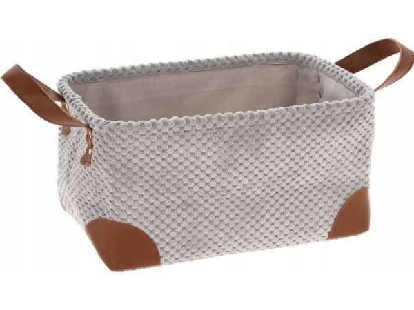 Home Styling Collection oppbevaringskurv i kordfløyel med håndtak 30 x 20 x 15 cm