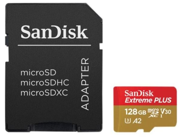 SanDisk Extreme PLUS - Flash-muistikortti (microSDXC-SD-sovitin mukana) - 128 GB