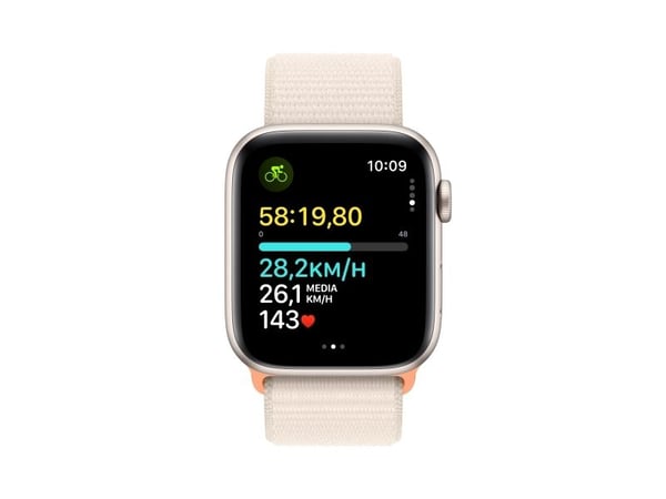 Smartwatch Apple Watch SE GPS 44mm måneskinn aluminium + sportsreim