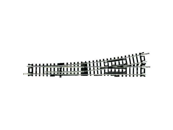 Fleischmann skinnestykke 22301 N, underjordisk spor, venstre 155 mm, 10° 765 mm (uten ballast)