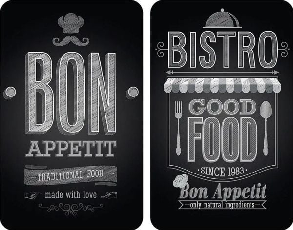 Wenko Lasiset suojalevyt BON APPETIT liedelle - 2 kpl, WENKO,