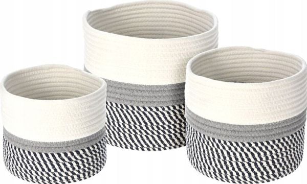 Home Styling Collection förvaringskorg i bomull, 3 st