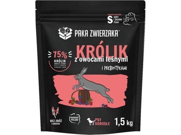 Paka Zwierzaka hundmat kanin med skogsbär str. S 1,5 kg