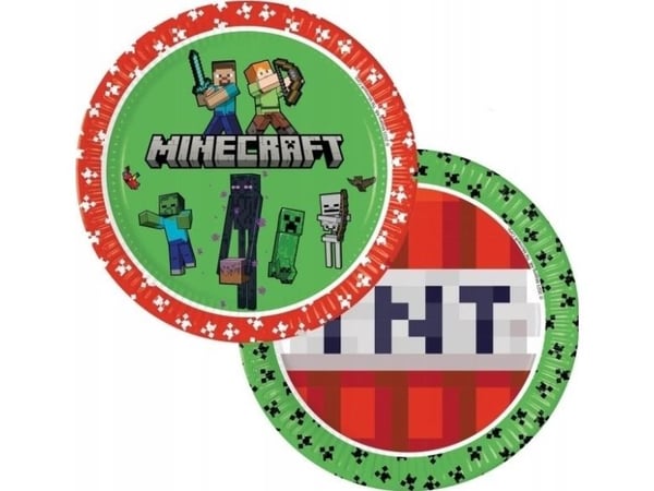 Minecraft papperstallrikar, 23 cm
