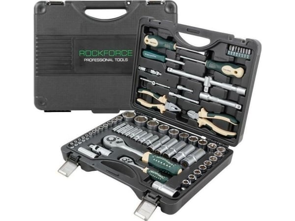 ROCKFORCE verktøysett pipesett 69 deler 1/2" 1/4" RF-4603-5