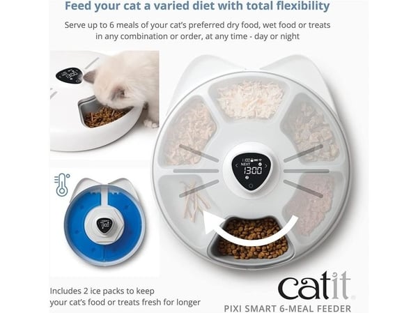 Catit PIXI Ice Packs To 6 Meal Feeder (785.0331) /Cats