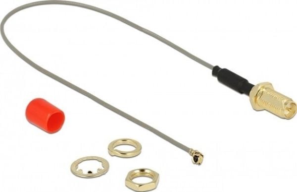 Delock - Antennekabel - RP-SMA beholder til MHF/U.FL plugg - 20 cm - koaksial - grå