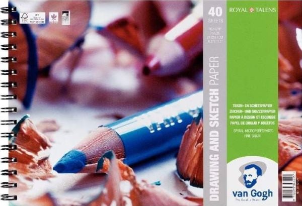 Van Gogh tegne- og skissepapir 29,7 x 21 cm (A4) 160 g 40 ark