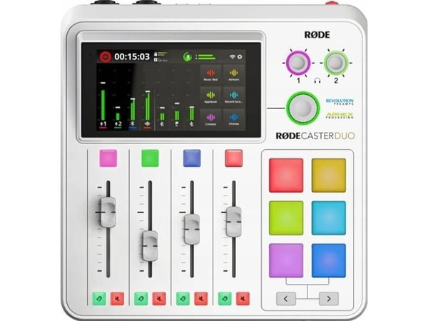 Rode RØDECaster Duo White Podcast Production Studio Music Production Station, hvit