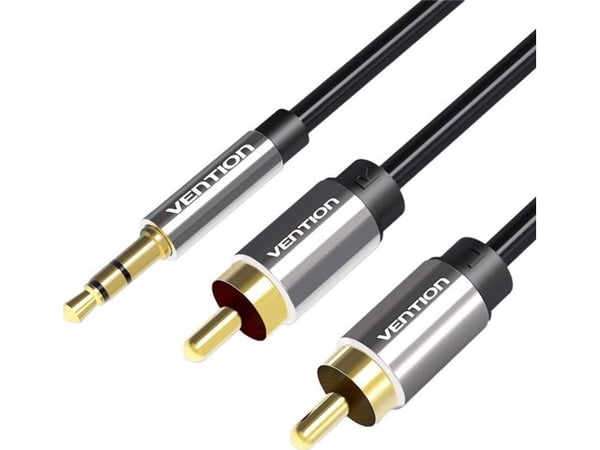 Vention BCFBD kaapeli 2xRCA (Cinch) liittimestä 3,5 mm:iin 0,5 m (musta)