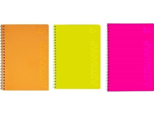 Astra skrivebok A5/80K, rutet, fluo