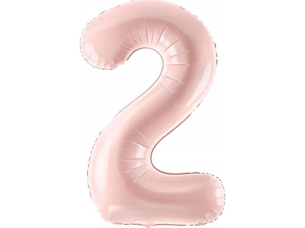 PartyDeco Folieballong 2 lys rosa 72cm