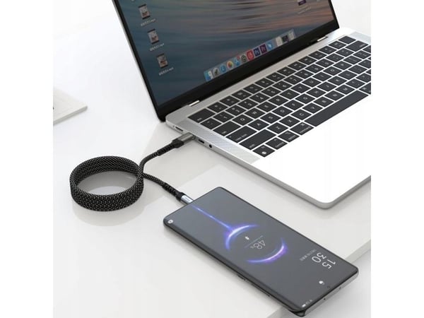 Swissten Magnetisk USB-C Datakabel Selvrevolverende 60W 1m