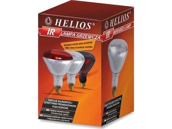 Helios infrarød stråler transparent R125 E40 375W 230V herdet glass PRO-2715