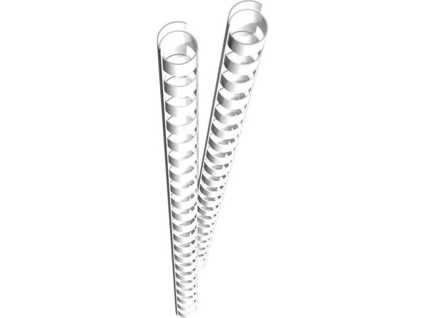 GENIE plastspiralrygg 10 mm hvit - for 65 ark - (25 stk.)