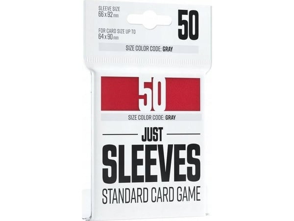 Gamegenic Just Sleeves standard kortbeskyttere (66x91 mm), røde, 50 stk