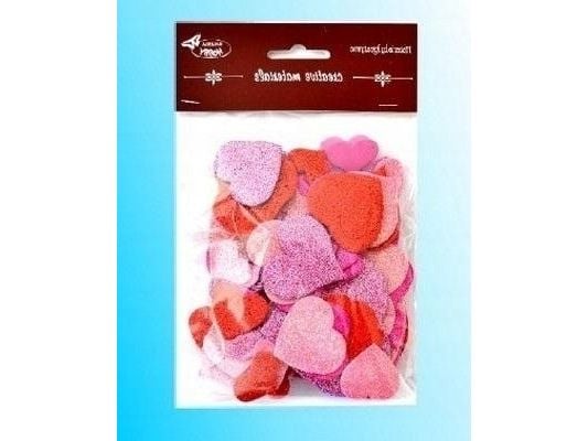 Titanum hjerter paljett rød-rosa 88 stk