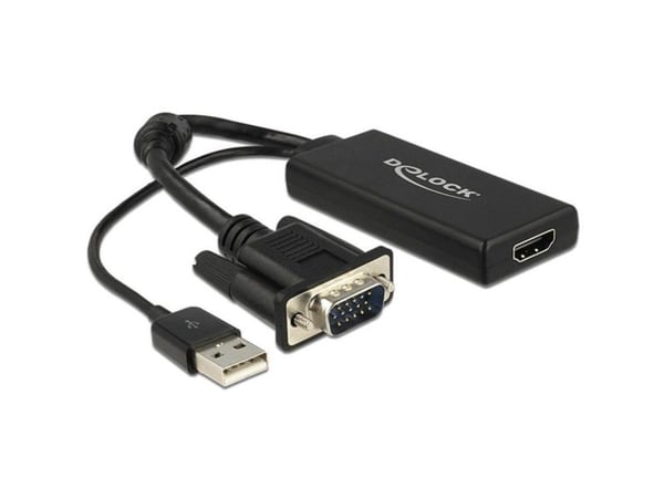 Delock - Videokonverterare - VGA - HDMI - svart - detaljhandel