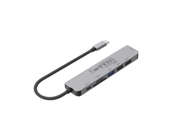 UNITEK HUB USB-C 7IN1, HDMI 4K, PD 100W, 5GBPS, ALU