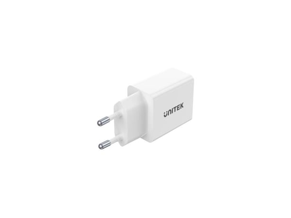 Unitek Travel Cube - Strømadapter - 12 watt - 2.4 A - 2 utgangskontakter (USB) - hvit - Europa