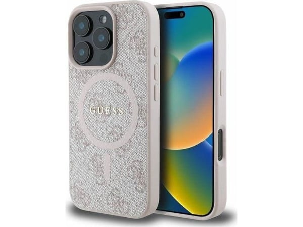 Guess Ring Classic Logo for iPhone 16 Pro rosa