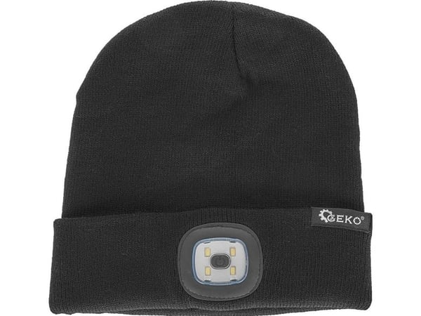 Geko vinterlue med batteri-LED-lys (svart) (100)