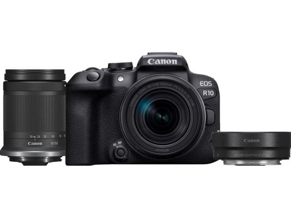 Canon EOS R10 - Digitalkamera - speilløst - 24.2 MP - APS-C - 4K / 60 fps - 8.3optisk x-zoom RF-S 18-150 mm F3.5-6.3 IS STM linse - Wi-Fi, Bluetooth