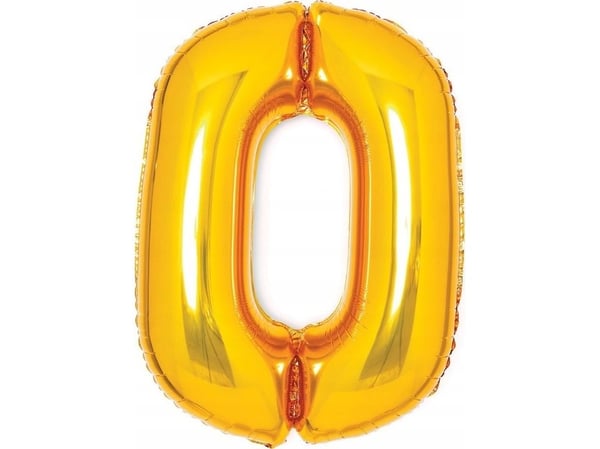 AMSCAN folio ilmapallo numero 0 kultainen 47x66cm
