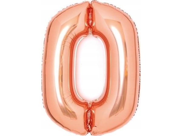 AMSCAN Folieballong nummer 0 rosa gull 47x66cm