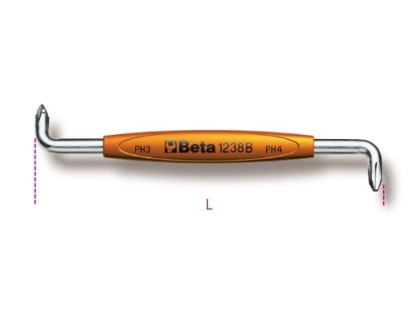 Beta Tools Wkrętak kątowy dwustronny Philips Ph3-4 200mm (012380203)