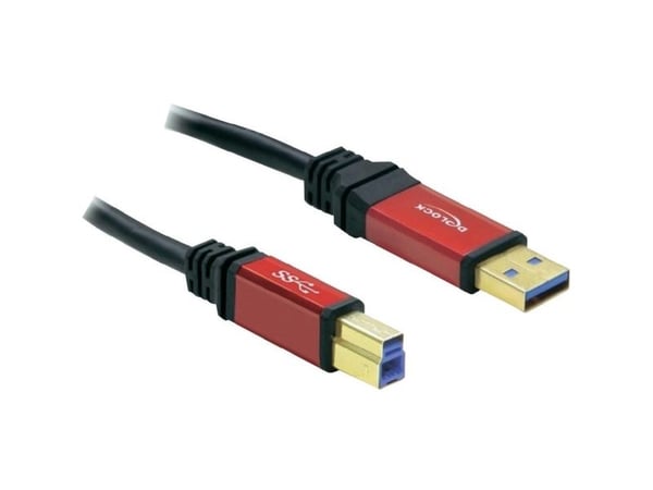 Delock Premium - USB-kabel - USB-type A (hann) til USB Type B (hann) - USB 3.0 - 5 m - svart