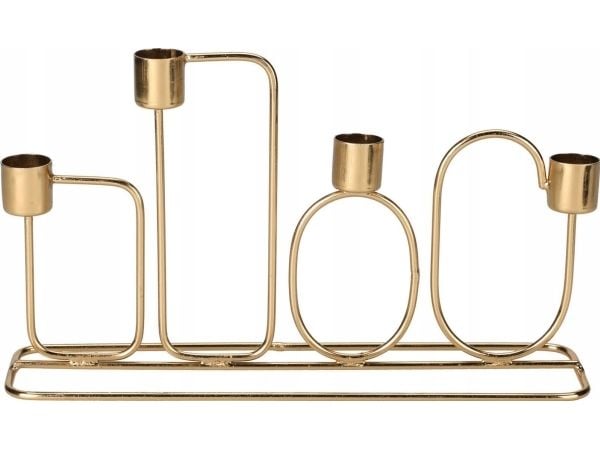 Home Styling Collection Lysestake med geometriske mønstre, 27 x 16 cm