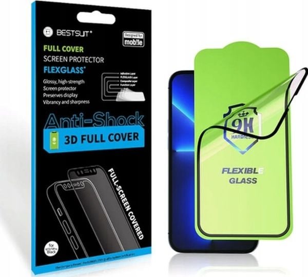 Bestsuit Hybrid glass Bestsuit Flexible 5D Full Glue for Samsung Galaxy A35 5G svart