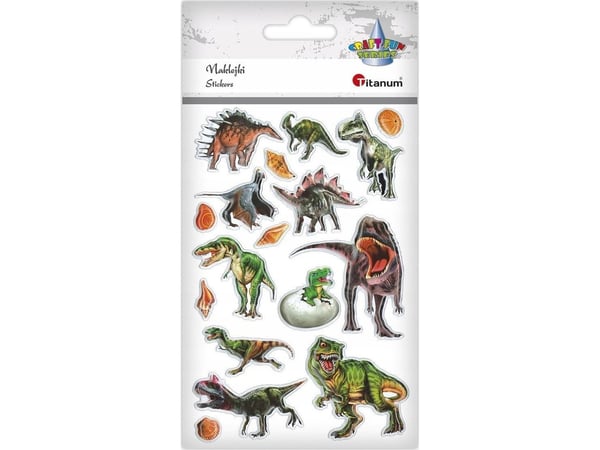 Titanum 3D selvklebende klistremerker myke dinosaurer mix, 17 stk