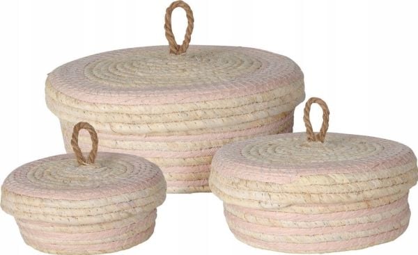 Home Styling Collection oppbevaringsbokser med lokk, 3 stk