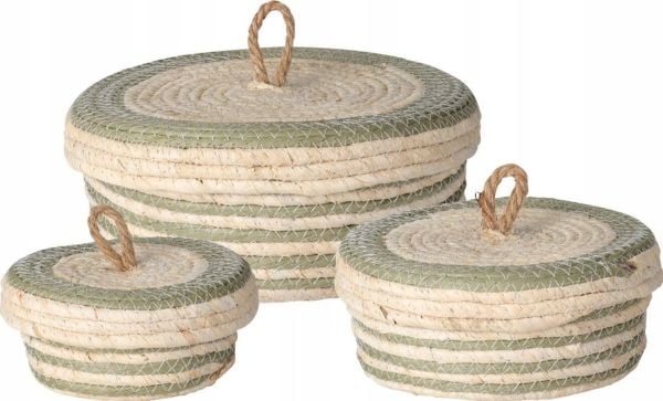 Home Styling Collection oppbevaringsbokser med lokk, 3 stk