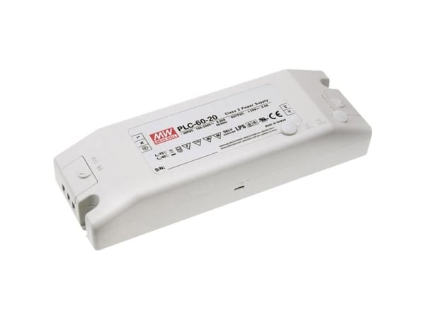 MEAN WELL PLC-60-12, Strømforsyning, Hvit, Plast, LED EN 61347, 60 W, 90 - 264 V