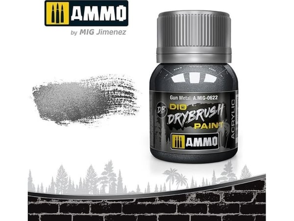 Vallejo Ammo: DIO Drybrush - Gun Metal