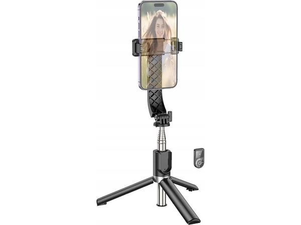 Hoco selfie-stick med fjernkontroll og tripod K20 svart