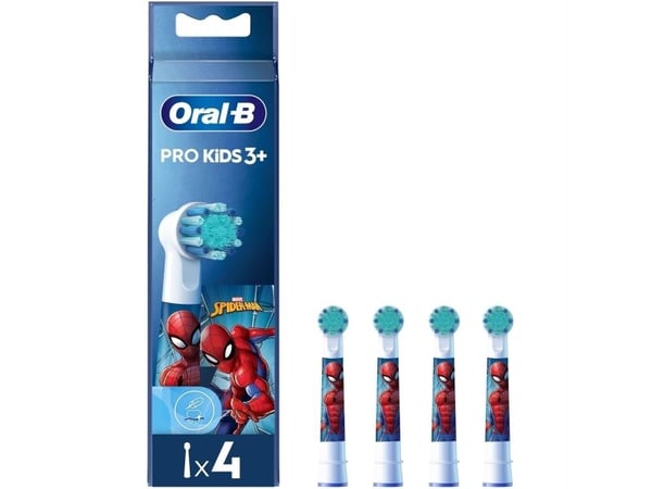 Oral-B Kids Pro Kids3+, 4 styck, Multifärg, Vit, Spider-Man, 3 År, Blåsa