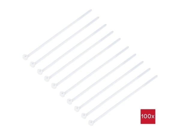 TRU COMPONENTS TC-12814144 Kaapelinside 100 mm 3 mm Luonnonvärinen Metallitapilla, kemikaalinkestävä 100 kpl
