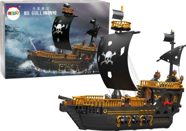 LeanToys Pirate Ship Ship Building Blocks 1288 Elements