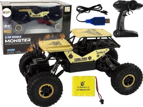 LeanToys RC-bil Wysokie Kola 1:18 i plast svart/gull